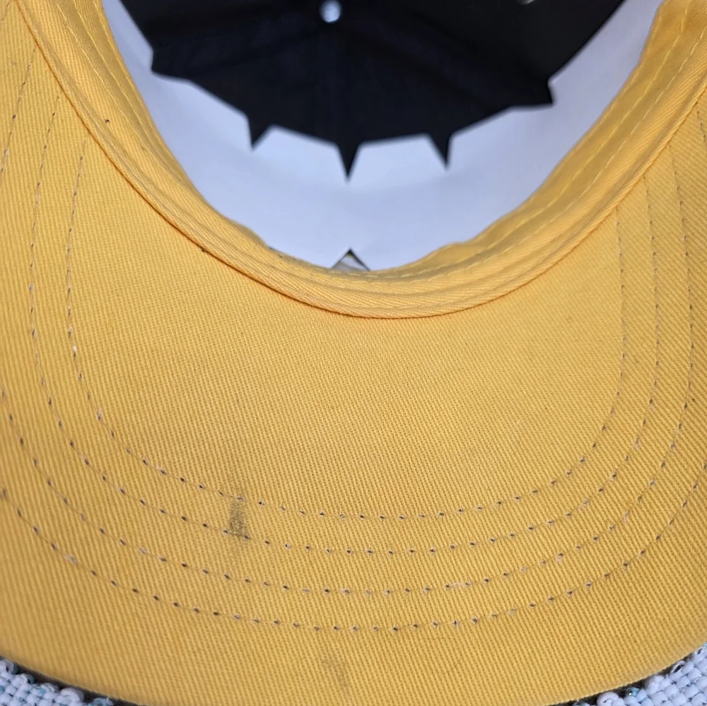 NWT Tucker Cat Hat Black Suede and Yellow Embroidered Logo Cap - Cat